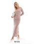 Фото #1 товара Vero Moda Petite supersoft ribbed maxi dress in spacedye stripe