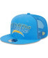 ფოტო #2 პროდუქტის Men's Powder Blue Los Angeles Chargers Grade Trucker 9FIFTY Snapback Hat