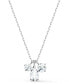 Фото #1 товара Swarovski silver-Tone Triple Crystal Pendant Necklace, 15-5/8" + 2" extender