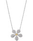 Rhodium-Plated Cubic Zirconia Daisy Pendant Necklace, 16" + 2" extender, Created for Macy's