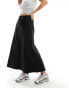 Gramicci cotton a line panelled cargo maxi skirt in black