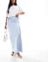 4th & Reckless satin maxi skirt in baby blue