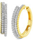 ფოტო #1 პროდუქტის Diamond Double Row Small Hoop Earrings (1 ct. t.w.) in 10k Gold, 0.86"