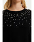 Фото #2 товара Women's Crystal Stone Detailed Knit Sweater