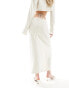 Kyo The Brand linen look maxi split side tie waist maxi skirt co-ord in stone