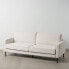 3-Seater Sofa 213 x 87 x 90 cm White Metal