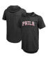 Фото #2 товара Men's Threads Heathered Black Philadelphia 76ers Wordmark Tri-Blend Hoodie T-shirt
