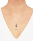 Фото #2 товара Macy's multi-Gemstone Cluster Drop 18" Pendant Necklace (1-1/2 ct. t.w.) in Sterling Silver