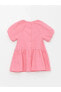 Standart Kalıp %100 Pamuk Poplin Kumaştan Aplike Detaylı Kız Bebek Elbise