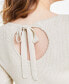 Фото #3 товара Women's Bow-Back Metallic-Knit Sweater, Created for Macy's