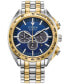 ფოტო #1 პროდუქტის Eco-Drive Men's Chronograph Sport Luxury Two-Tone Stainless Steel Bracelet Watch 43mm