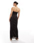 Фото #4 товара ASOS DESIGN mesh bandeau ruched maxi dress in leopard print