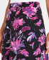 Women's Printed Pull-On Midi Skirt Black/Cerise Multi, XS - фото #3