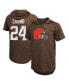 ფოტო #1 პროდუქტის Men's Threads Nick Chubb Brown Cleveland Browns Player Name and Number Tri-Blend Hoodie T-shirt