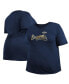 ფოტო #2 პროდუქტის Women's Navy Atlanta Braves 2022 Gold Program Plus Size T-shirt