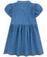 ფოტო #2 პროდუქტის Little Girls Cotton Bubble-Sleeve Shirtdress