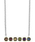 ფოტო #1 პროდუქტის Multi-Gemstone (1/2 ct. t.w.) & Diamond (1/20 ct. t.w.) Infinity Stone Avengers Bar 17-1/4" Pendant Necklace in Sterling Silver