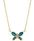 ფოტო #1 პროდუქტის Blue Topaz (7/8 ct. t.w.) & Diamond (1/20 ct. t.w.) 18" Pendant Necklace in 14k Gold