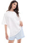 ASOS DESIGN oversized t-shirt with wine and oysters in graphic in white Бежевый, M - EU 40-42 - фото #2