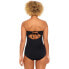 Фото #3 товара Time and Tru Bandeau Twist Front One Piece Swimsuit Women’s Medium Black Nylon