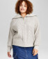 Trendy Plus Size Zip-Collar Sweater, Created for Macy's