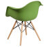 Фото #2 товара Alonza Series Green Plastic Chair With Wood Base