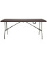 Bi-Fold Rattan Plastic Folding Table with Handle