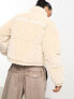 Фото #3 товара Karl Kani retro cropped puffer jacket in beige corduroy