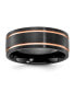 Black Zirconium Brushed Rose IP-plated Wedding Band Ring