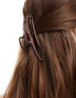 Фото #1 товара ASOS DESIGN metal hair claw with rectangle detail in burgundy