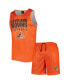 ფოტო #1 პროდუქტის Men's Orange Cleveland Browns Colorblock Mesh Sleeveless Shirt and Shorts Set