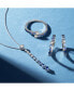 ფოტო #4 პროდუქტის Ombré® Denim Ombré (3/4 ct. t.w.) & White Sapphire (1/8 ct. t.w.) Small Hoop Earrings in 14k White Gold, 0.7"