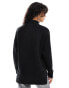 Threadbare high neck oversized jumper in black