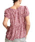 Фото #2 товара Women's Floral-Print Wide-Smocked Short-Sleeve Top