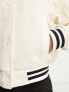 Hollister varsity bomber jacket in beige