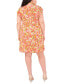 Фото #2 товара Plus Size Floral-Print Flutter-Sleeve Shift Dress