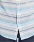 Фото #4 товара Men's Short Sleeve Stripe Linen Cotton Shirt