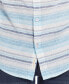 Men's Short Sleeve Stripe Linen Cotton Shirt