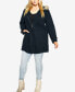 Фото #4 товара Plus Size Voyager Faux Wool Hidden Zip Coat