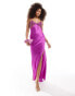 ASOS DESIGN embellished bodice maxi dress with cut out in purple lila, 46 - фото #1