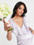 Фото #5 товара Topshop bridesmaid satin frill wrap dress in lilac