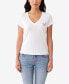 ფოტო #6 პროდუქტის Women's Short Sleeve Ombre Crystal V-Neck Tee