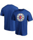 Men's Royal LA Clippers Primary Team Logo T-shirt Синий, S - фото #1