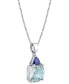 Фото #2 товара Macy's aquamarine (3-1/2 ct. t.w.) & Iolite (3/8 ct. t.w.) 18" Pendant Necklace in Sterling Silver