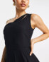 Vesper Petite one slash shoulder jumpsuit in black