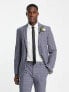 Selected Homme slim fit suit jacket in grey blue check
