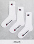 Фото #2 товара Champion 3 pack logo crew socks in white
