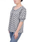 ფოტო #2 პროდუქტის Petite Printed Balloon Sleeve Top