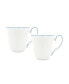 Фото #1 товара Amelie Royal Blue Rim Mugs - Set of 2