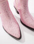 Фото #4 товара ASOS DESIGN pink sequin low cowboy boot